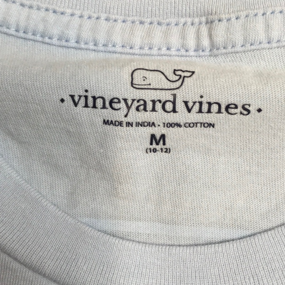Vineyard Vines Long Sleeve Tee Shirt in Light Blue with Pink - Picture 4 of 6